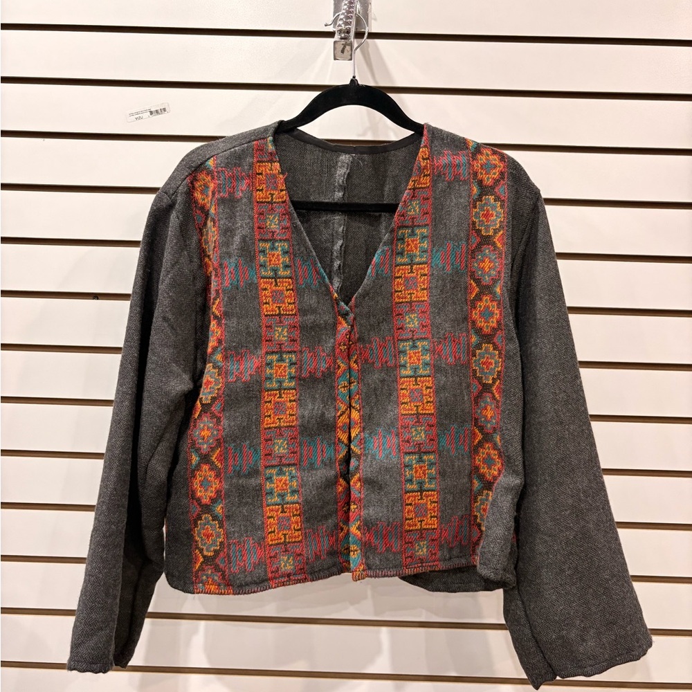 Colorful Geometric Pattern Cardigan - Picture 13 of 13
